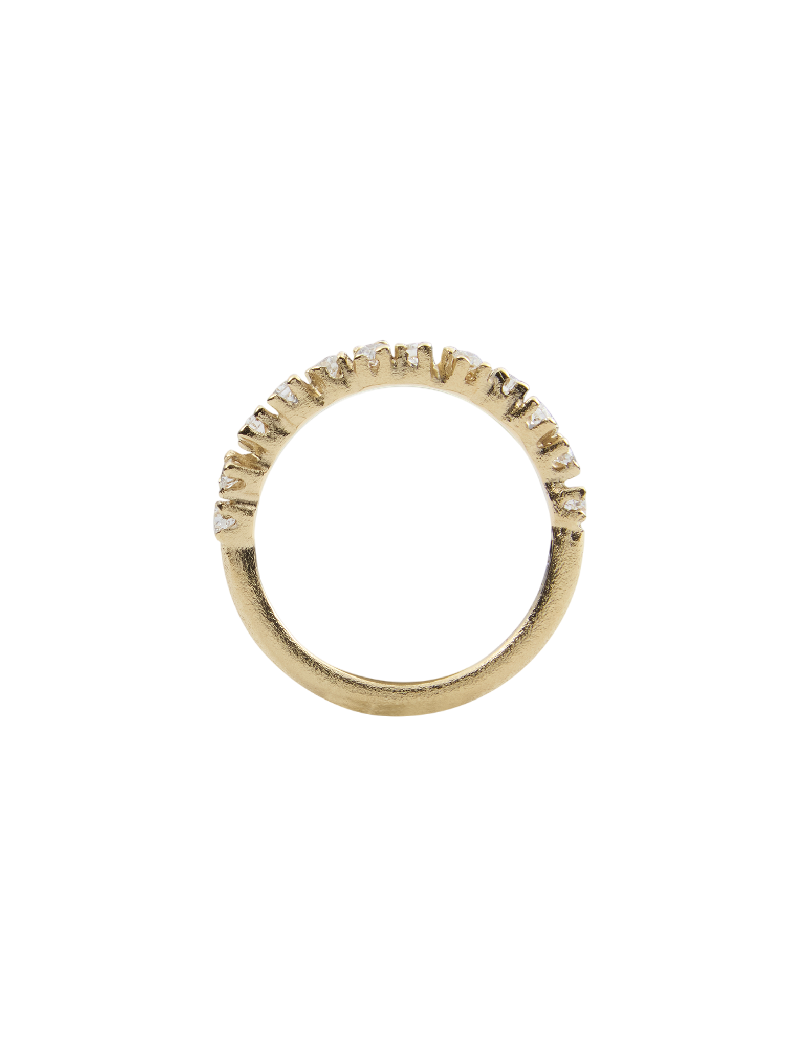 Frosty, half eternity - ring in 18k yellow gold with 0,36ct diamond (12x0,03), 2 mm